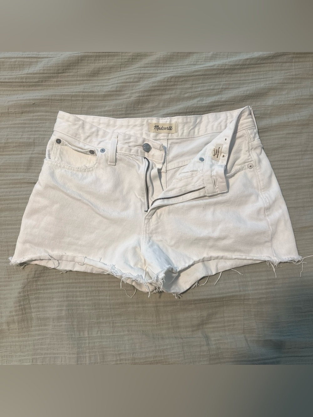 Madewell Relaxed Fit White Denim Shorts